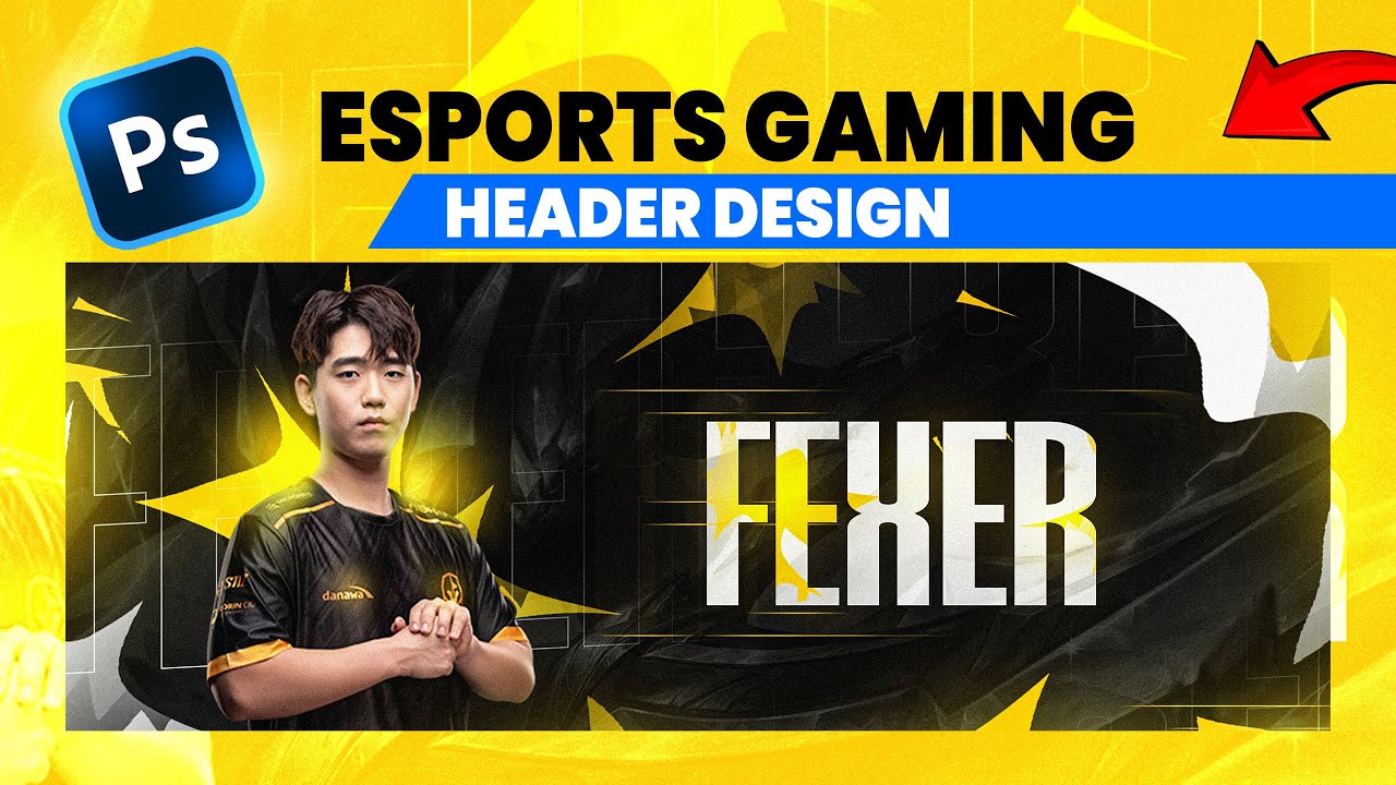 How To Create Esports Gaming Header Design Tutorial Photoshop