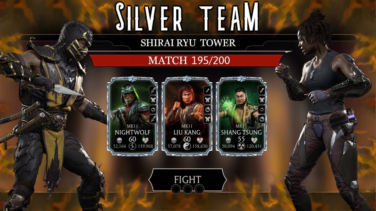 Shirai Ryu Tower (Reforge) 195 Battle Silver Team Skill vs Gear (Mortal Kombat Mobile)