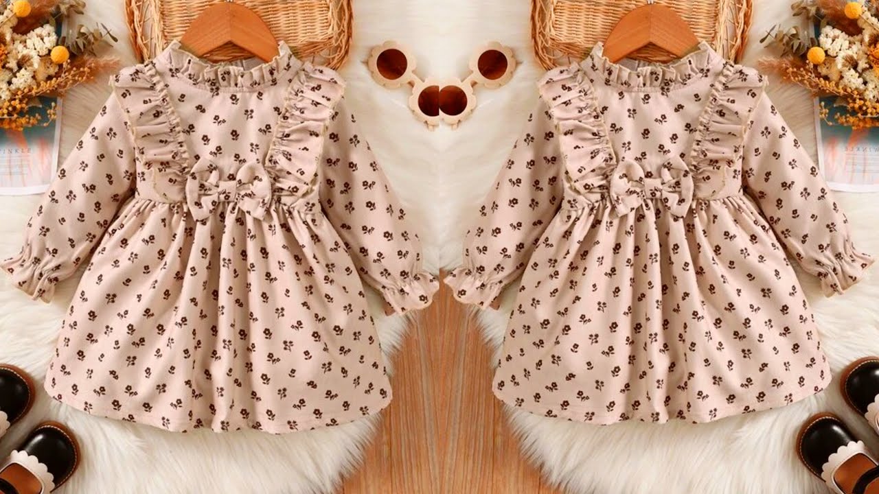 Very Easy and Beautiful Ruffle Baby Frock Cutting and Stitching | Baby Frock Cutting and Stitching