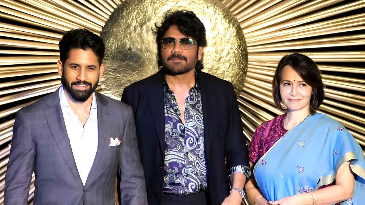 Nagarjuna and Naga Chaitanya and Amani Attends Vijay Deverakonda Rashmika Reception