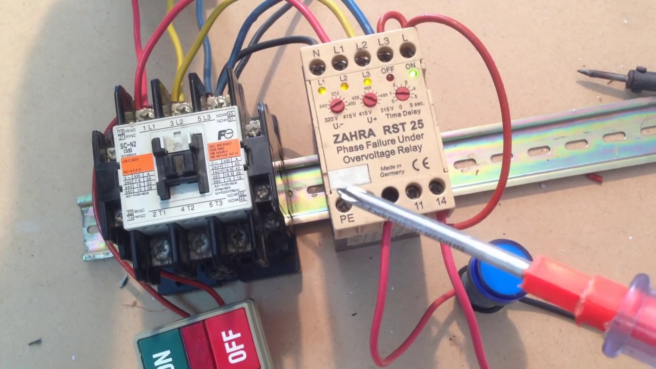 Phase failure and under & over voltage master control motor circuits protection relay