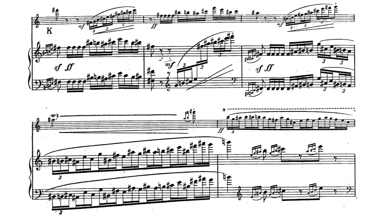 André Jolivet - Chant de Linos for Flute and Piano (1944) [Score-Video]