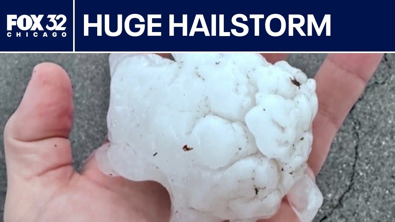 Large hail pummels Chicago's western suburbs during storms