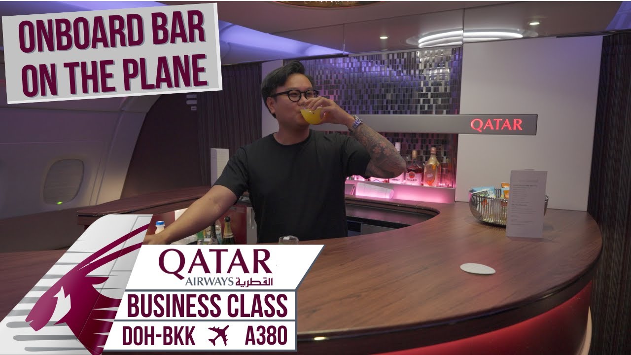 Обзор бизнес-класса A380-800 авиакомпании Qatar Airways · Доха - Бангкок