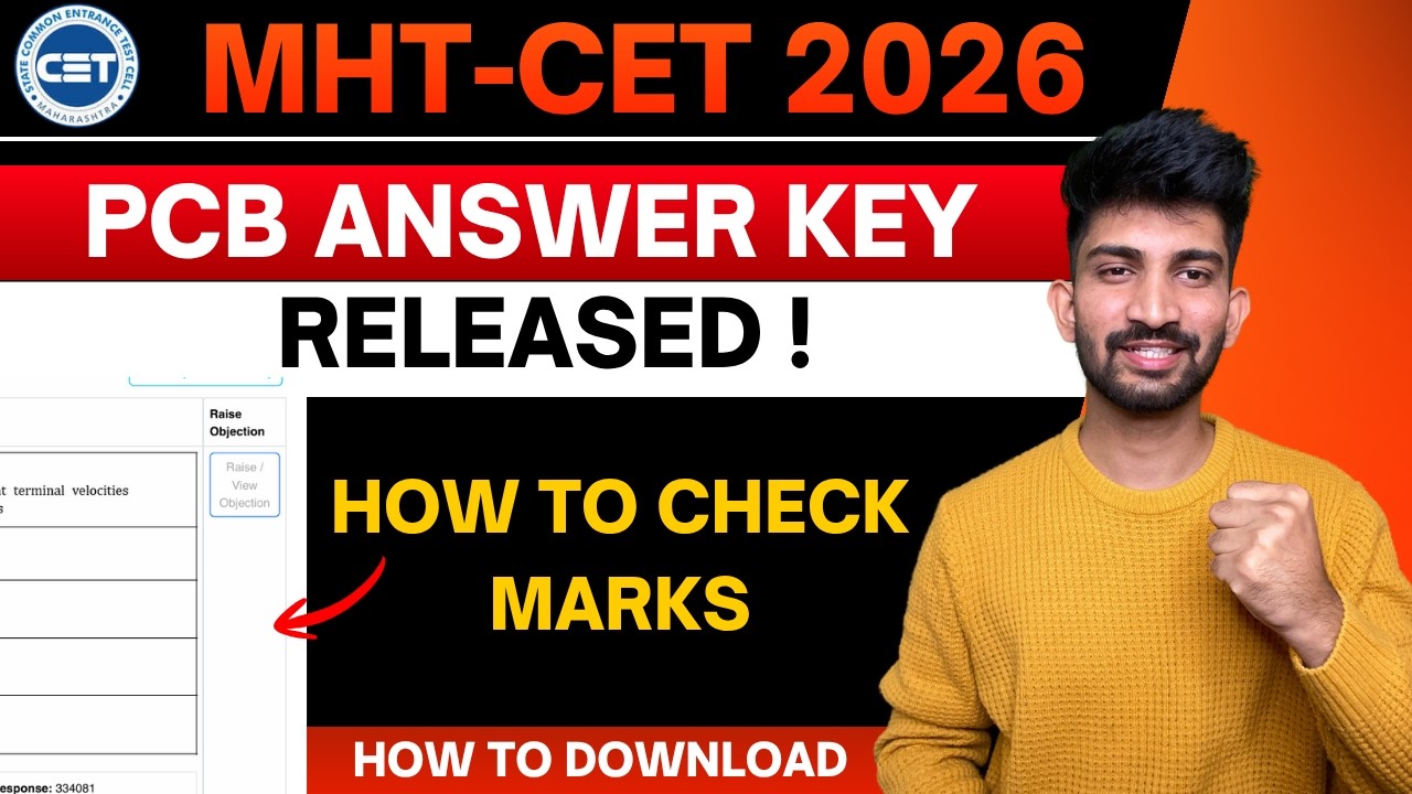 MHTCET Answer Key Released 2026 | Mhtcet PCB Answer Key Released 2026