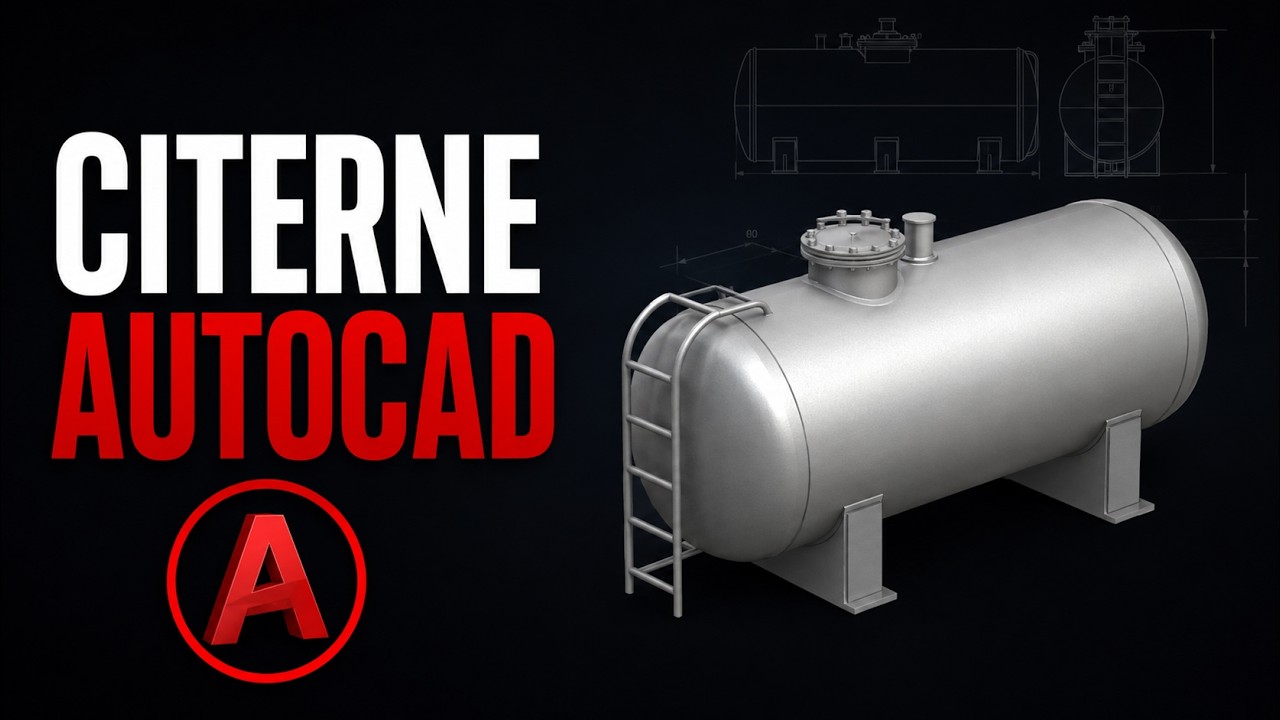 MODÉLISATION D'UNE CITERNE SUR AUTOCAD || TOUS LES DÉTAILS