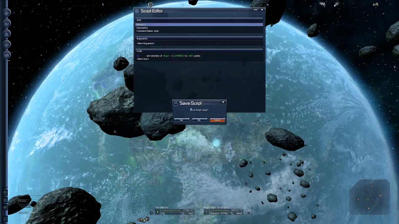 X3: Terran Conflict script tutorial money/rep cheat