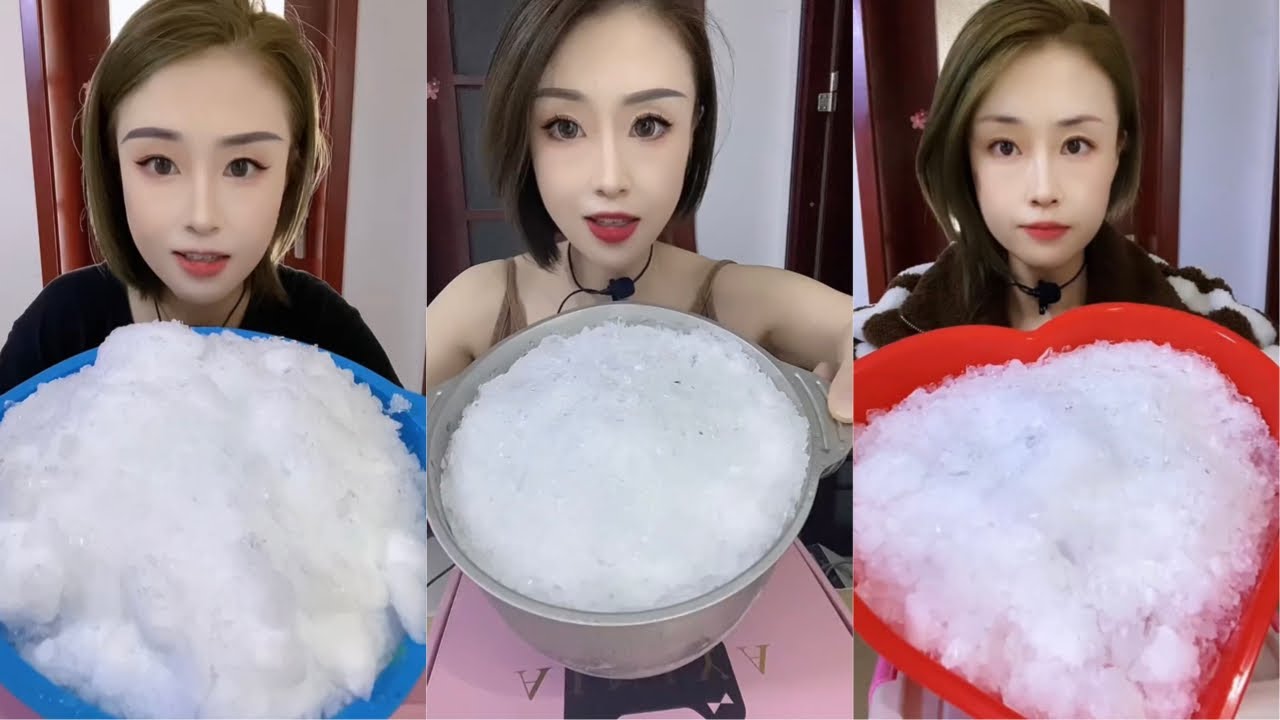 White Ice Eating ASMR | Crushed Ice | Ice Eating