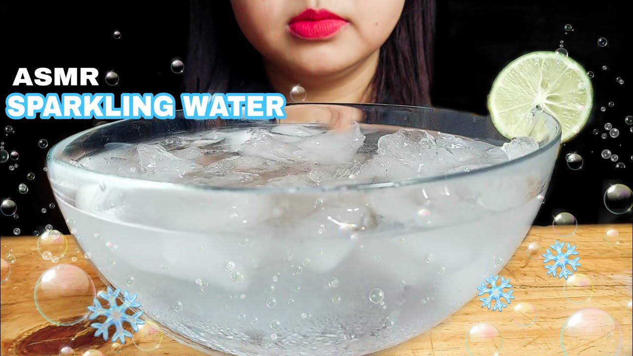 ASMR DRINKING COLD SPARKLING WATER ICE EATING SOUNDS 🥶🧊 - EXTREME FIZZY MUKBANG ASMR