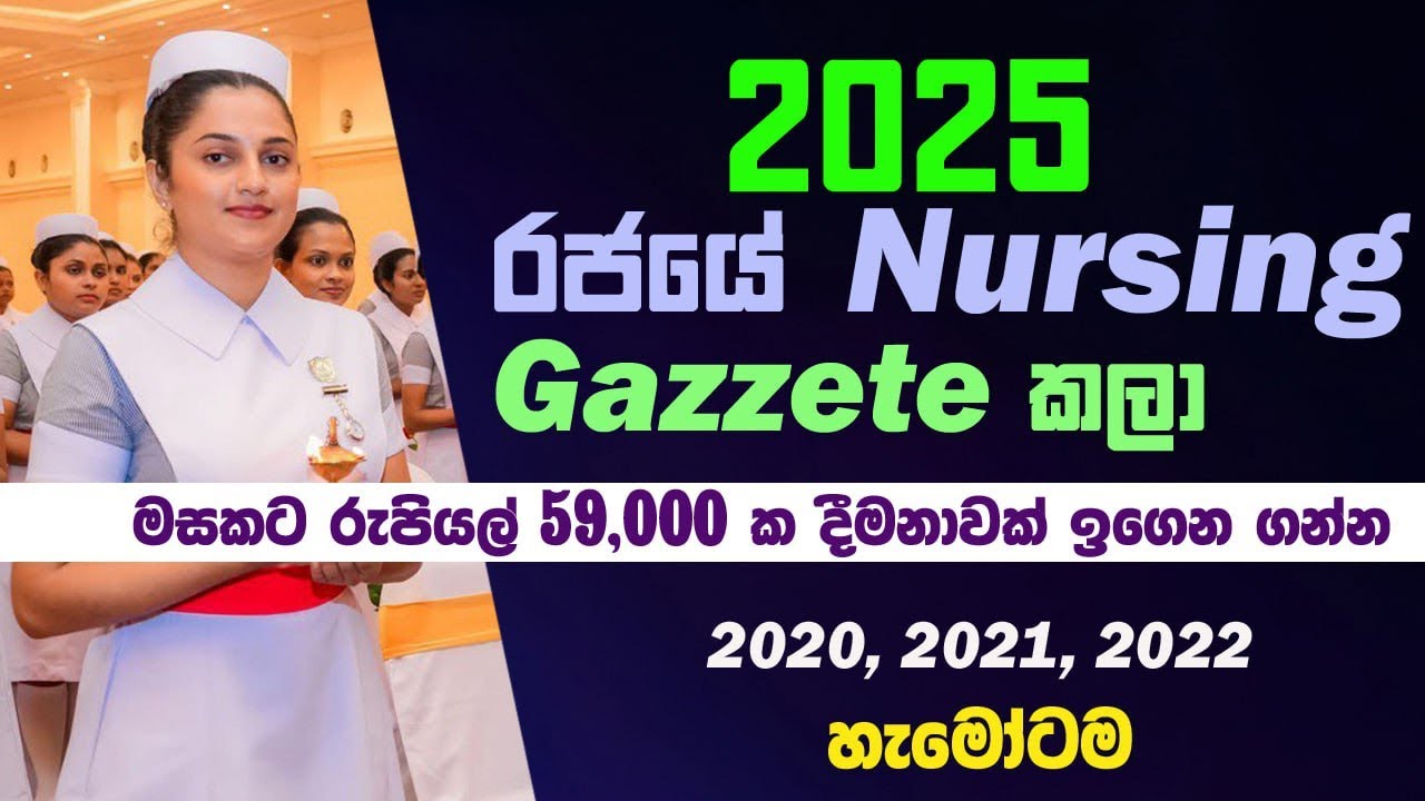 2025 සදහා රජයේ Nursing ගැසට් කලා | SL Nurse