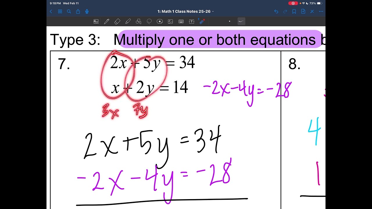 M1 7.3: Solving Systems of Linear Equations by Elimination 