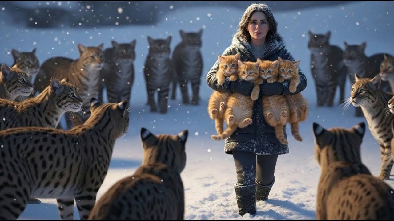DAS RUDEL TRAUERTE UM SEINE KATZENJUNGEN — DANN KAM DER MENSCH, IM SCHNEE, UND TRUG SIE ALLE