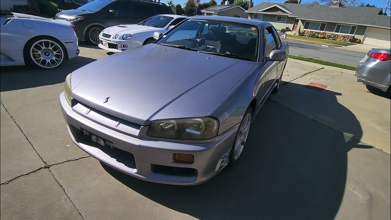 R34 Skyline:  Cleaning out the butt juice.