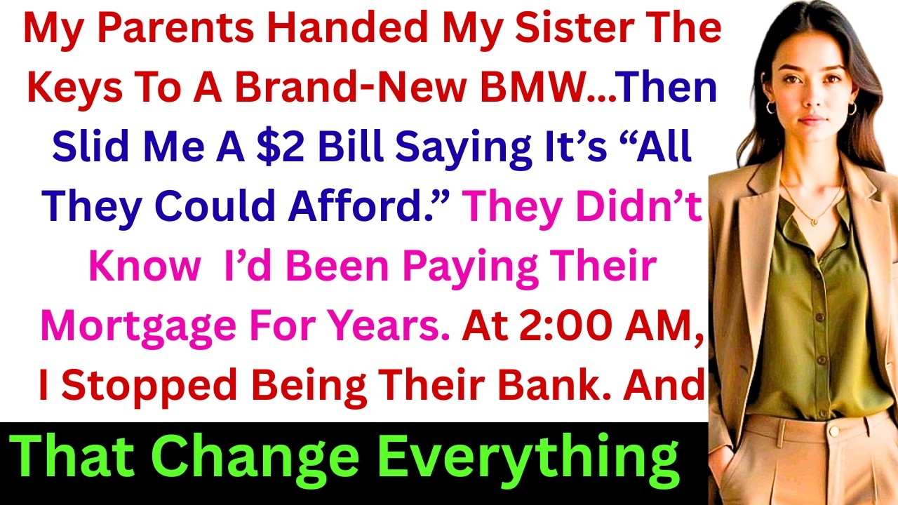 My Parents Gave My Sister a BMW with a Red Bow. I Got $2. So I Left and Blocked Them at 2AM