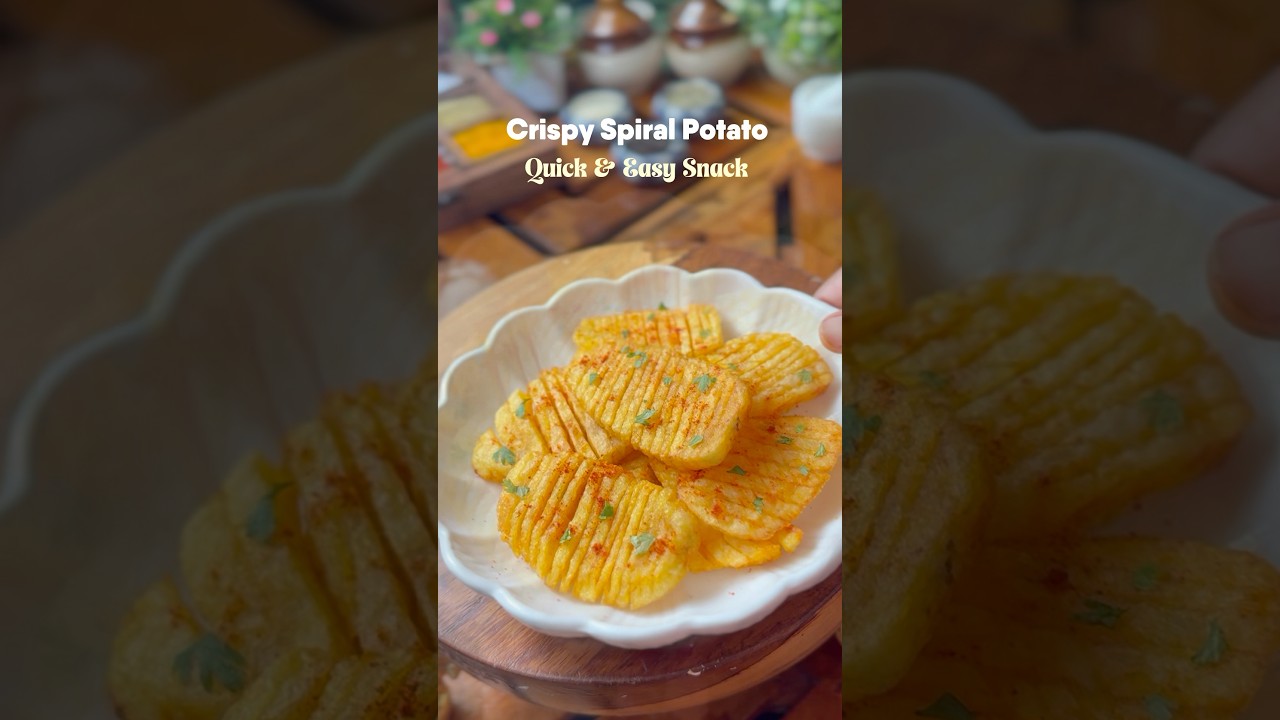 Crispy Spiral Potato | Quick Snack Recipe #ytshorts #food #shorts #trending #snacks