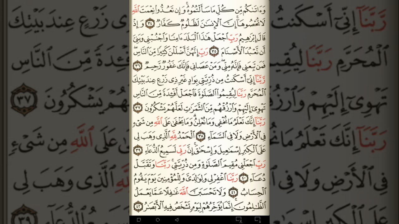 ماهر المعيقلي سورة إبراهيم مكتوبة صفحة 260 مصحف المدينة المنورة جودة عالية