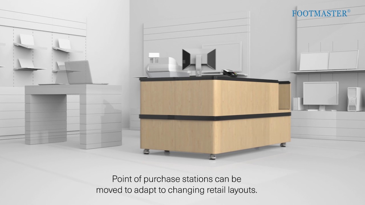 Leveling Casters Application - Point of Purchase Station
