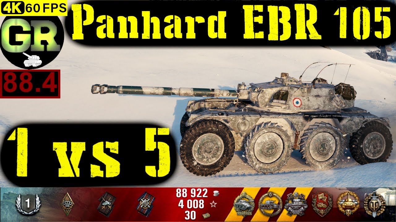 88_World of Tanks Panhard EBR 105 WoT Replay - 8 Kills 7.5K DMG(Patch 1.4.0)