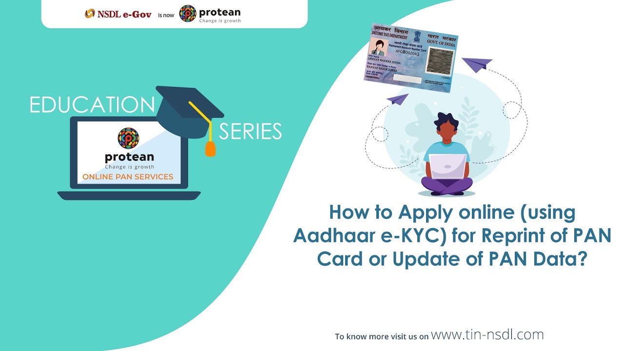 How to Apply online (using Aadhaar e-KYC) for Reprint of PAN Card or Update of PAN Data