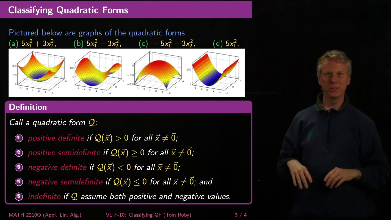 Classifying Quadratic Forms - Linear Algebra - F10