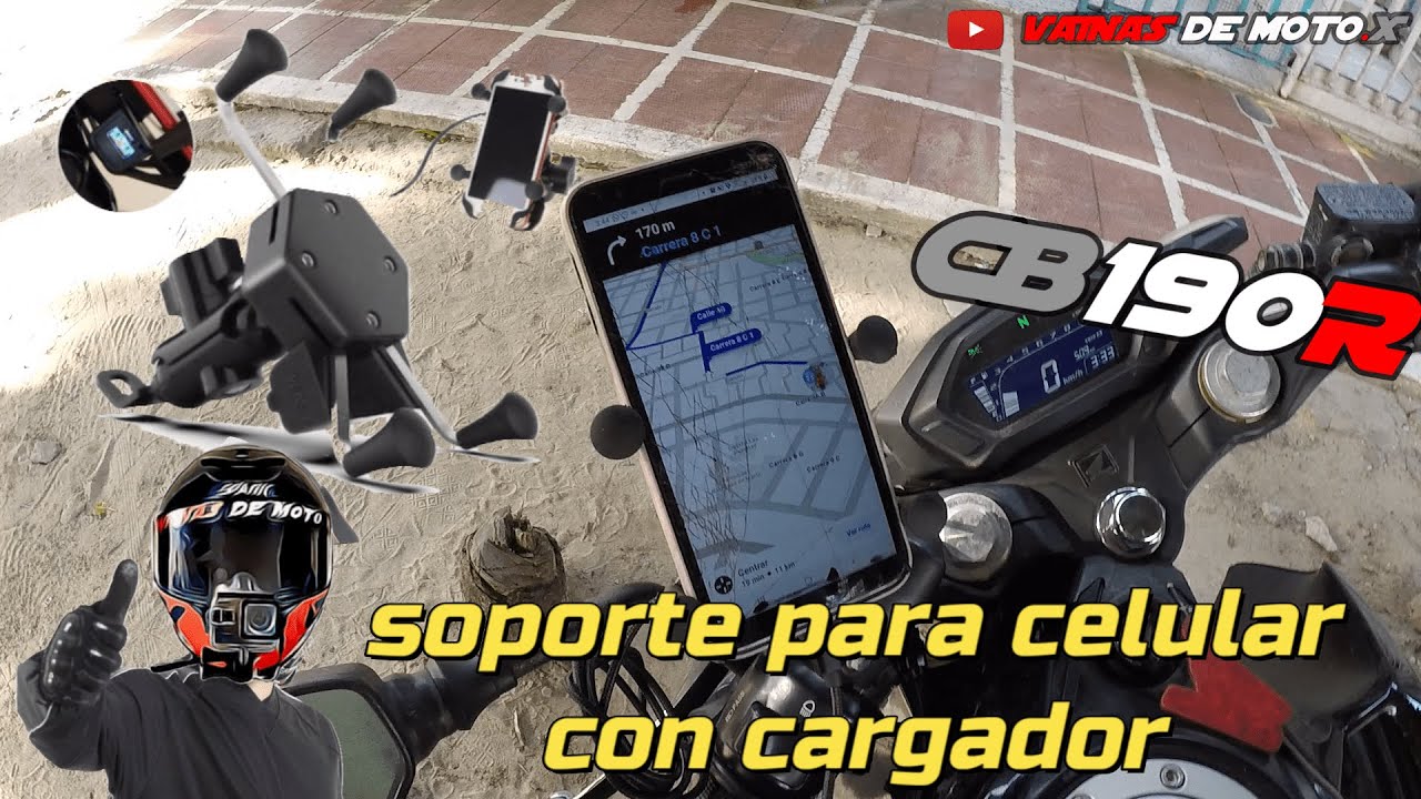SOPORTE PARA CELULAR  📱 CON CARGADOR INCORPORADO, PARA MOTO