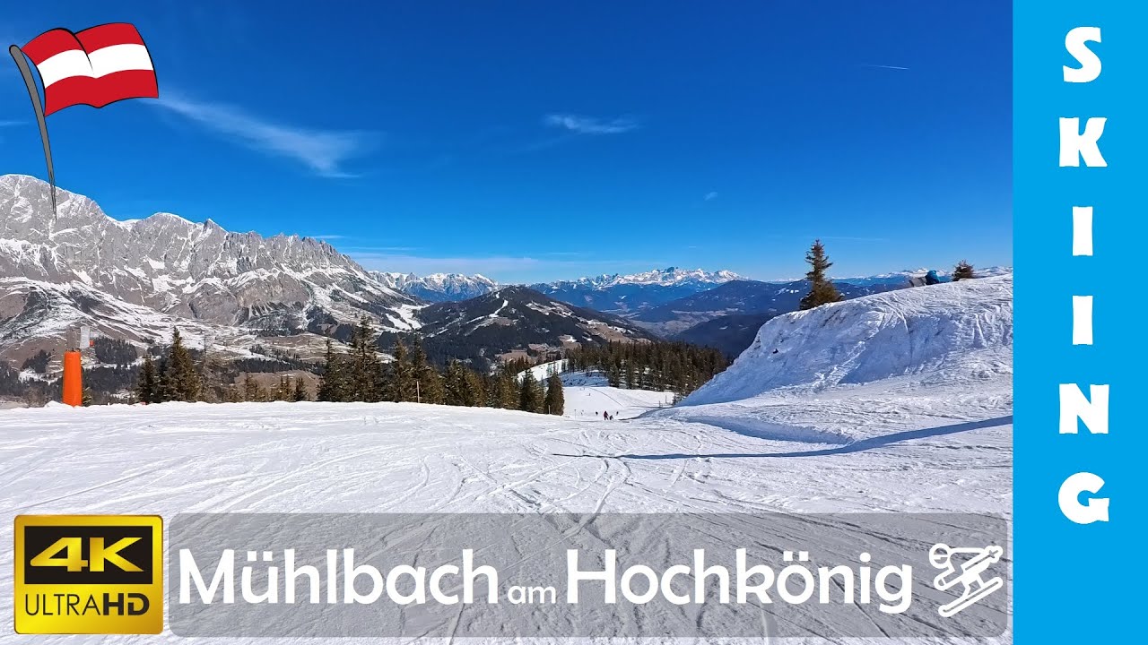 SKIING Mühlbach am Hochkönig blue pistes | Ski Amadé | 4K 60fps