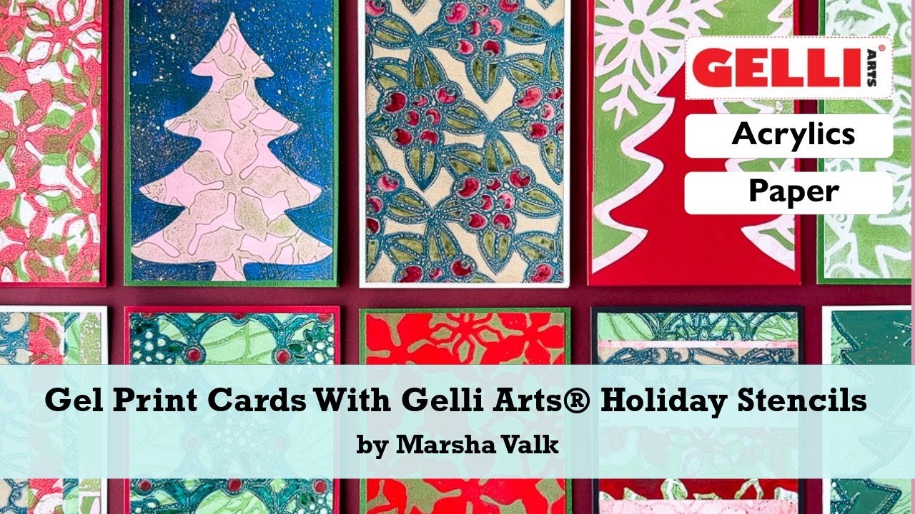 Create Seasonal Cards With Gelli Arts® Holiday Stencils by Marsha Valk