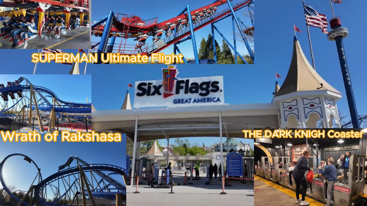 Six Flags Great America: Superman coaster & Dark Knight coaster