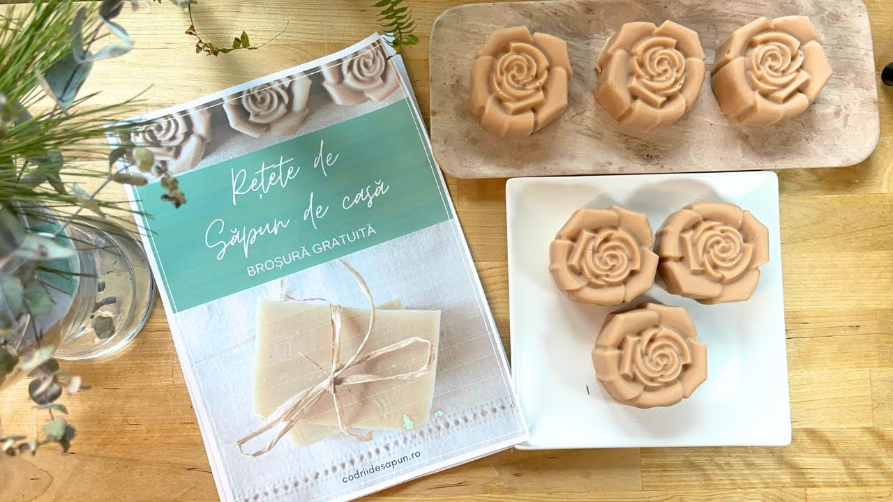Săpun de casă Floare de Trandafir preparat prin metoda la rece |  Rose Flower Cold Process Soap