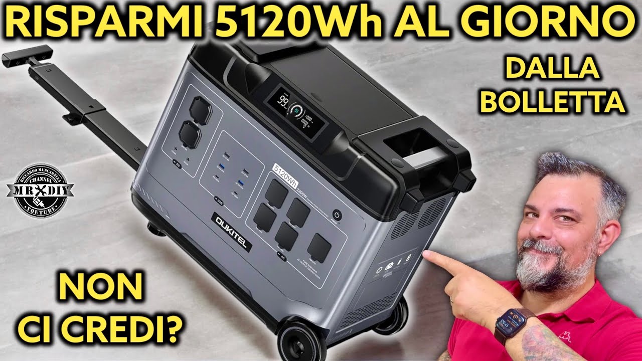 Risparmia 5120Wh al giorno con la power station OUKITEL P5000 Generatore Solare Portatile, 2200W