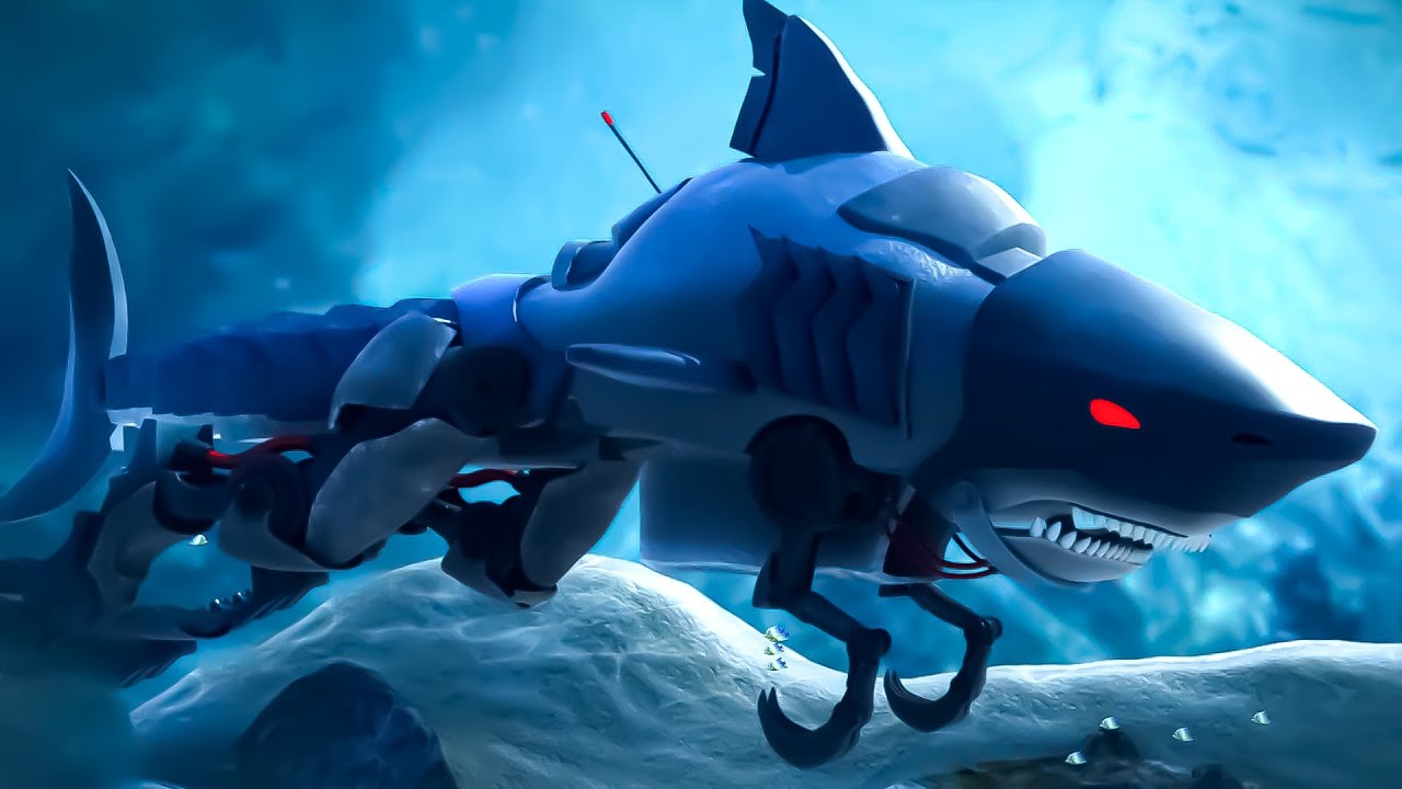Scary Flying Shark + More Monster Truck Animated Cartoon Videos
