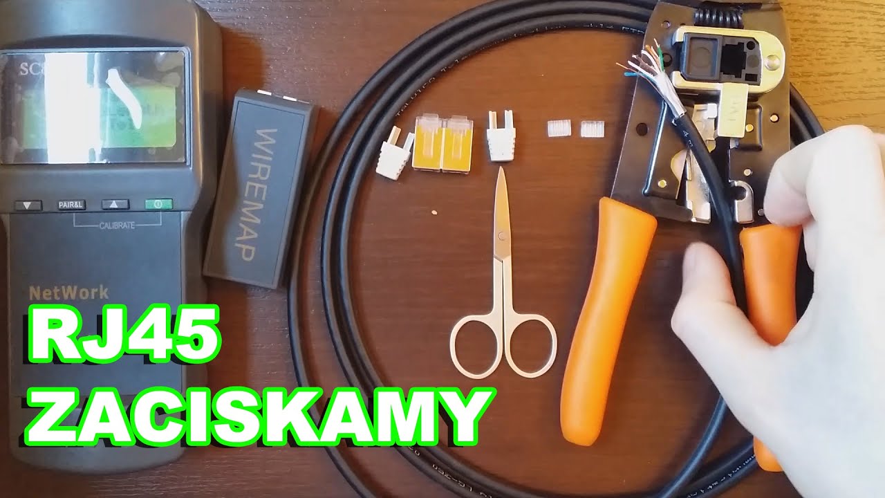 RJ45 na skrętce FTP II Zaciskanie wtyczek RJ45 II Zaciskanie Kabla Sieciowego II