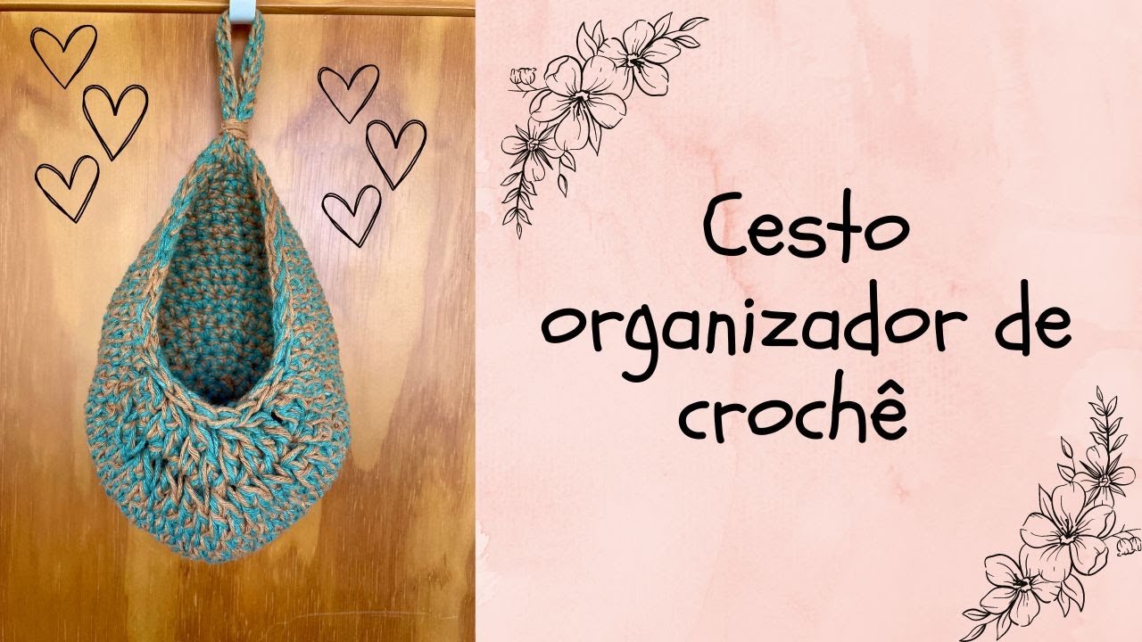 Cesto organizador de crochê - fácil e rápido de fazer!!!! #crochetutorial