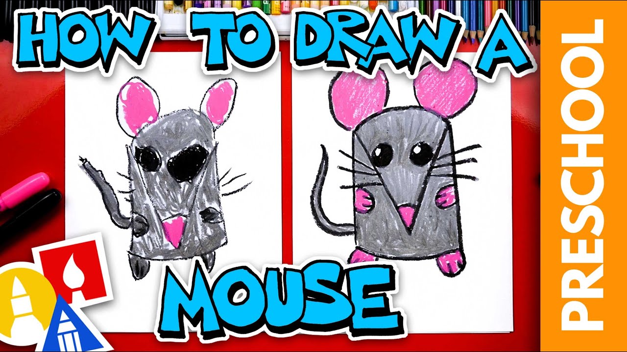 How To Draw A Mouse - Letter M - Preschool