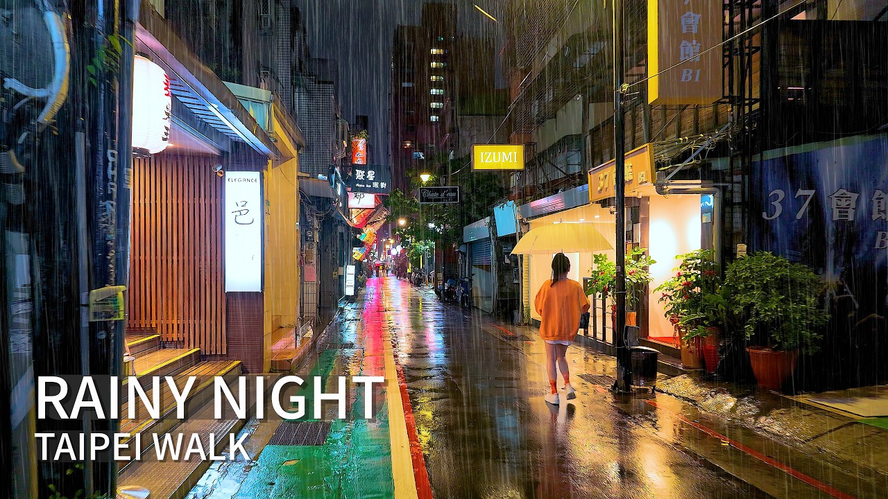 【4K ASMR】Old City Rain for Sleep & Relaxation｜Rainy Night Walk in Taipei｜Linsen N. Road｜Binaural