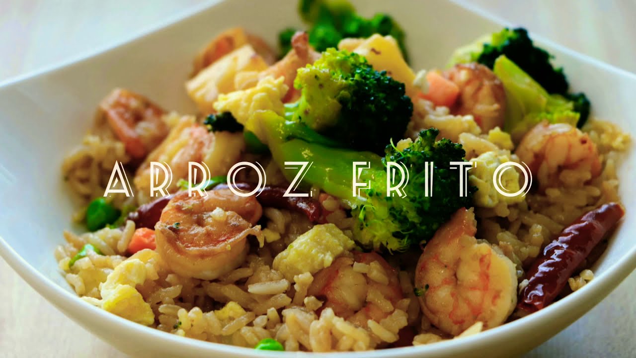 Arroz frito estilo Mongolia con camarones en salsa Teriyaki/Fried Rice Mongolian style and shrimp