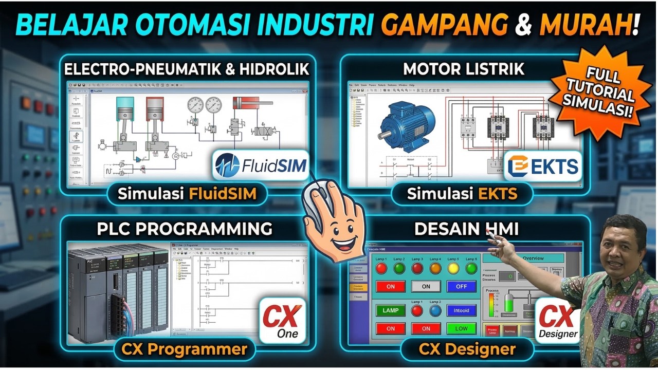 Cara GAMPANG Belajar Otomasi Industri Murah Tanpa Alat Fisik! (FluidSIM, EKTS, CX One)