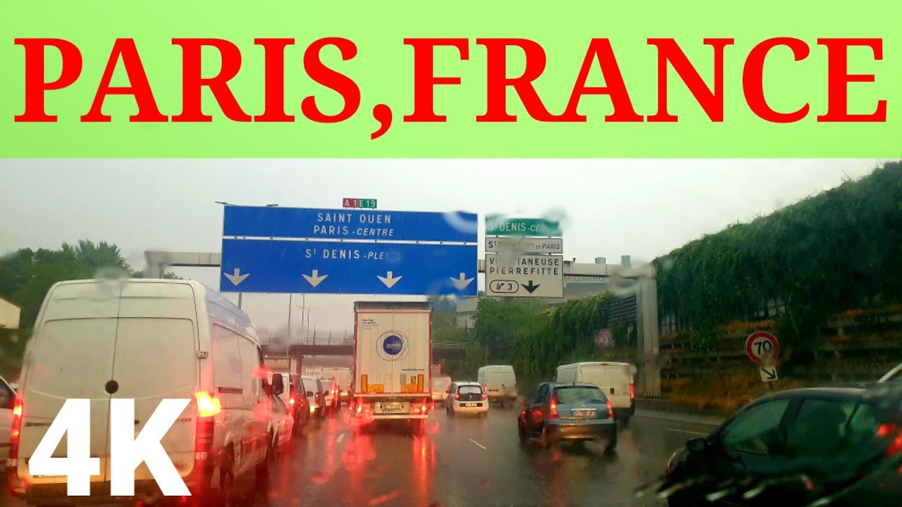 DRIVING IN PARIS,FRANCE 2021 / RAINNY DRIVE A1 / 4K UHD