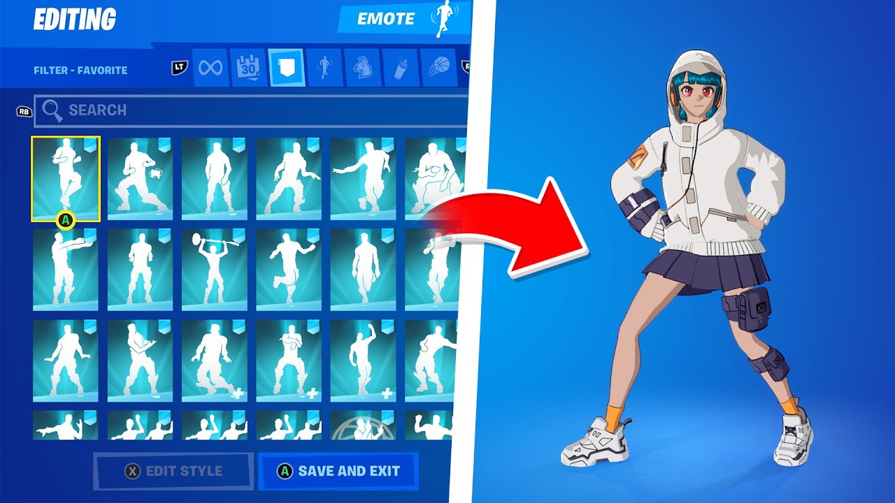 Fortnite YUKI Skin Doing All Icon Series Emotes & Dances