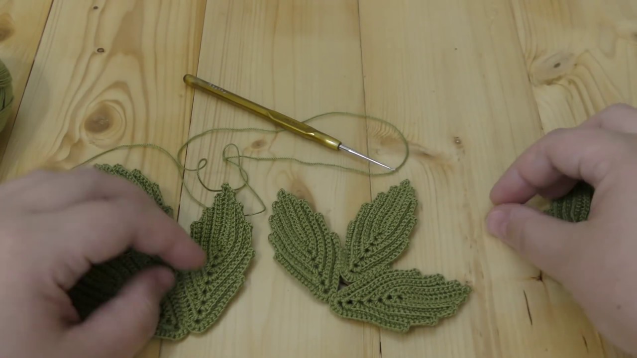Classic irish crochet lace leaf