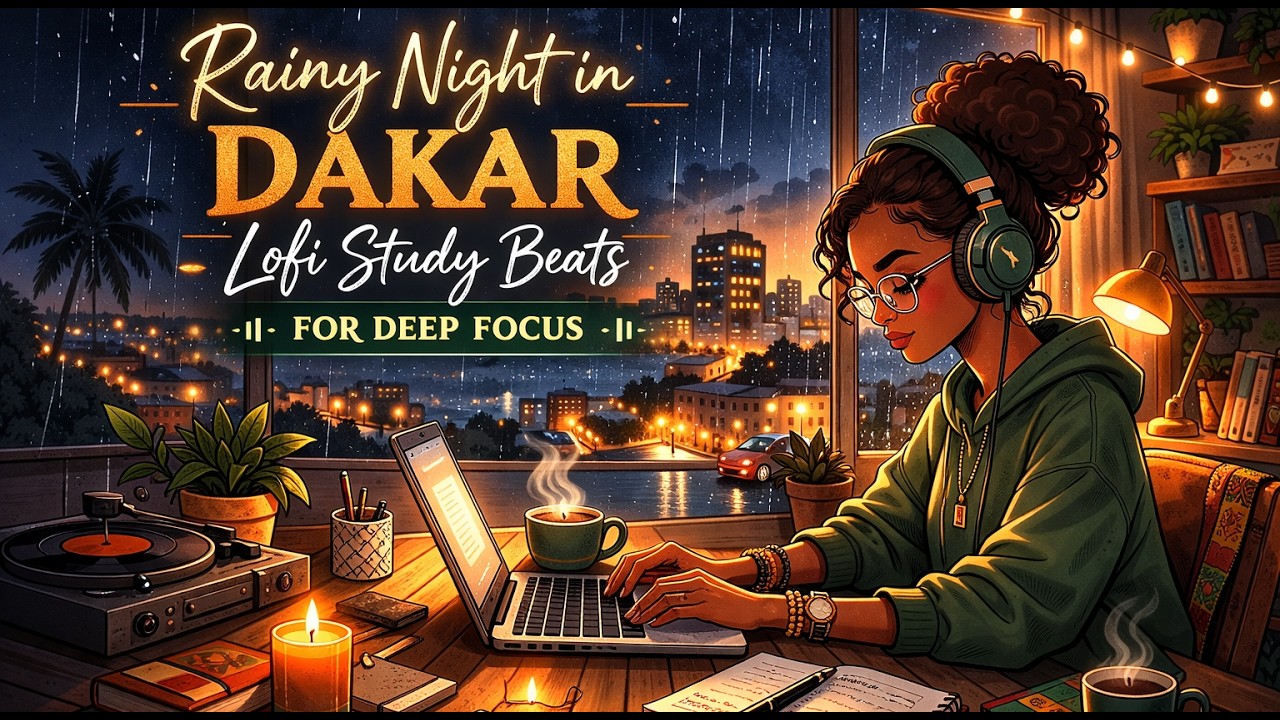 🌧️ Rainy Night in Dakar || Lofi Study Beats for Deep Focus