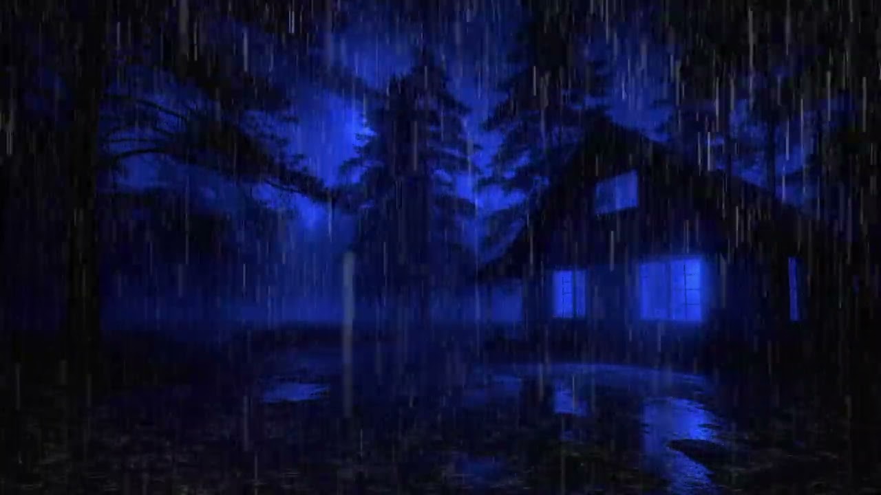1 Hours Thunderstorm Rain Sounds for Sleeping | Cozy Forest Cabin at Night