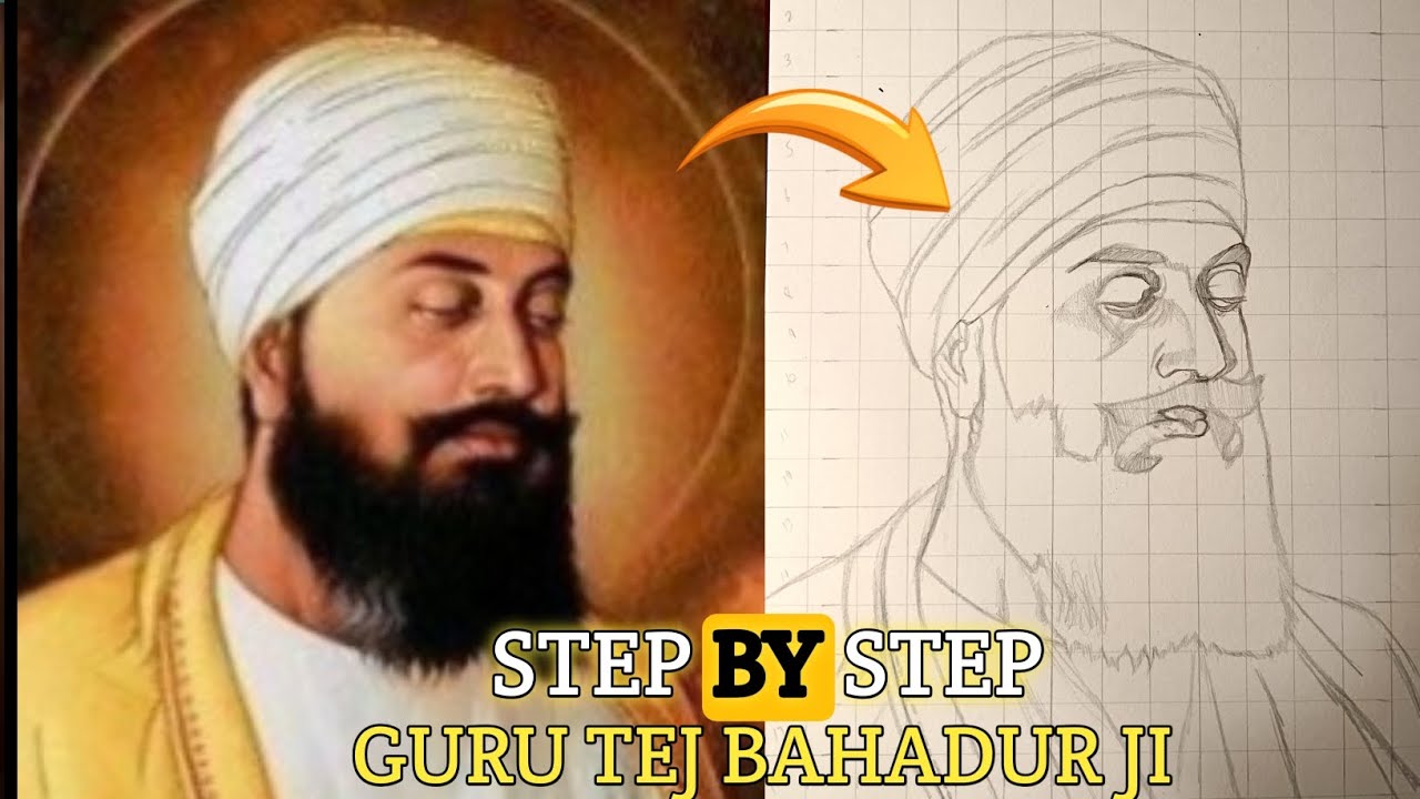 Guru teg Bahadur ji drawing 🪯 outline part #sikh #art #sikhart #sikhism 