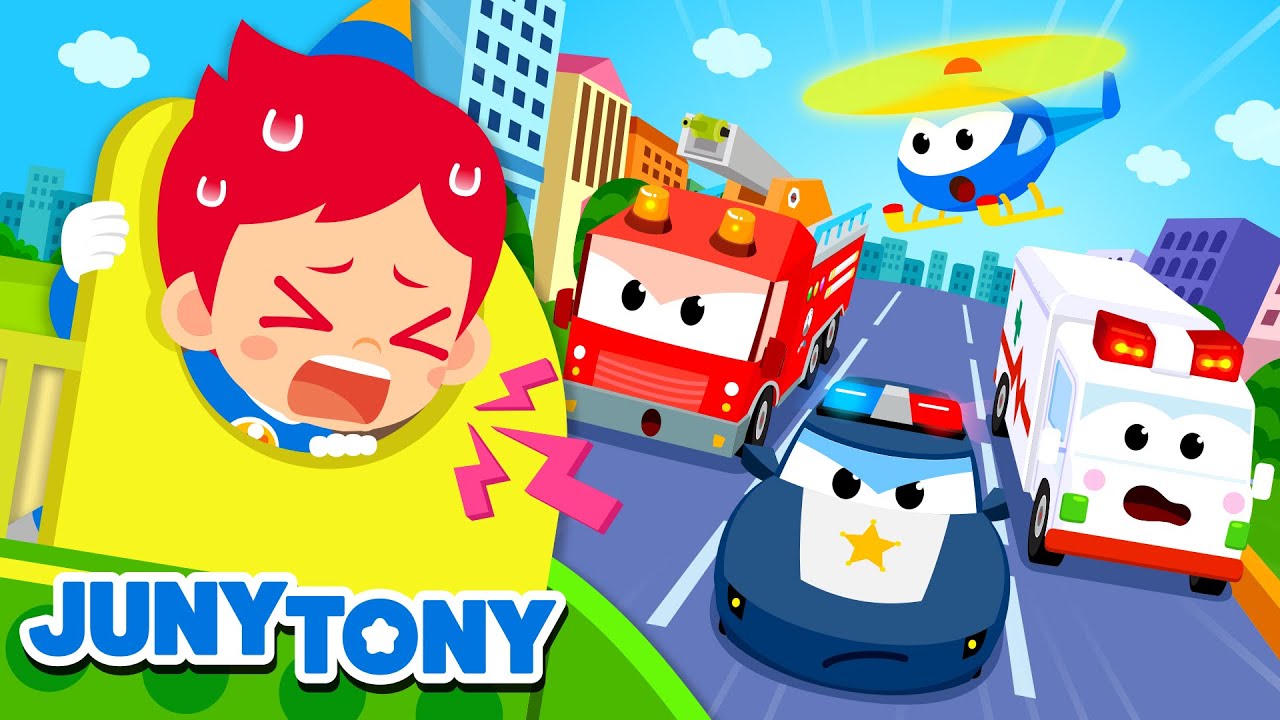 *NEW* Vehicle Rescue Team | Help! My Head is Stuck! | Vehicle Song | Car Songs for Kids | JunyTony