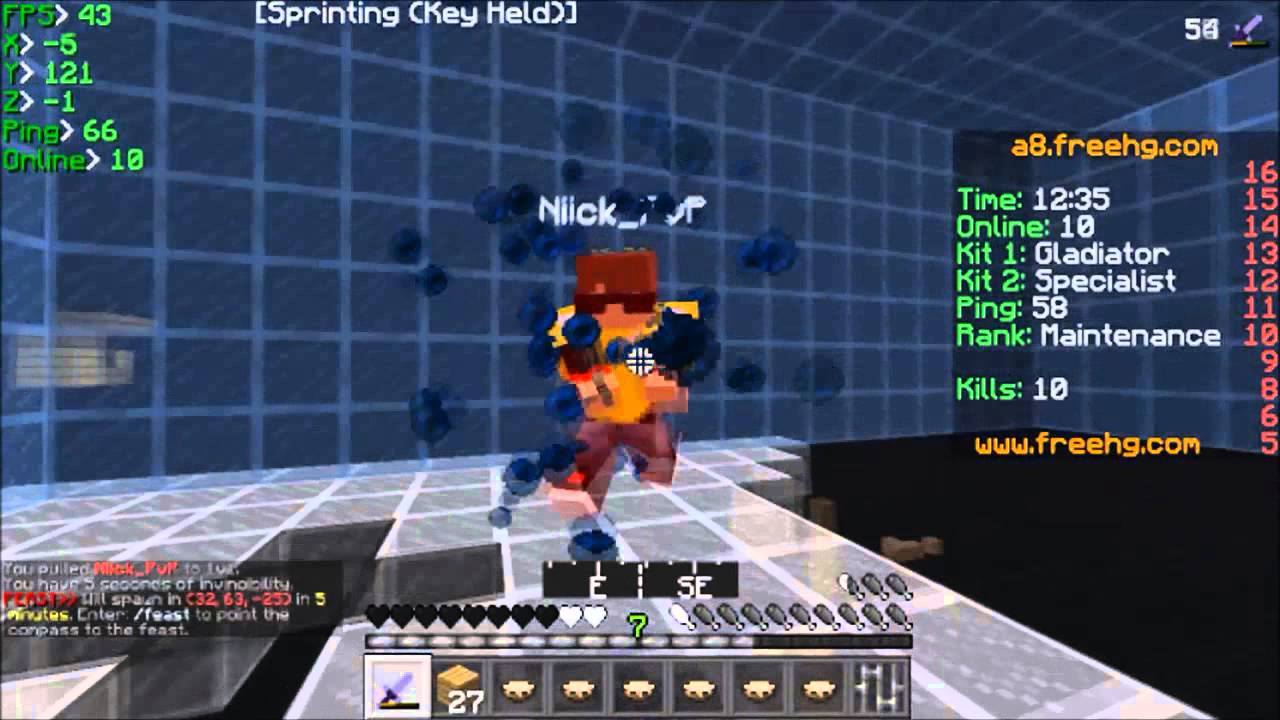 🔸 FreeHG 🔸 Vinycius 🔸 Gladiator e Specialist 🔸 QuickHG 🔸 18 KILLS 🔸
