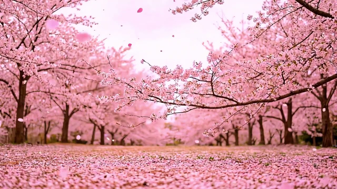 Sakura Spring Ambience | Gentle Jazz, Falling Petals & Cozy Relaxing Vibes (2 Hours)