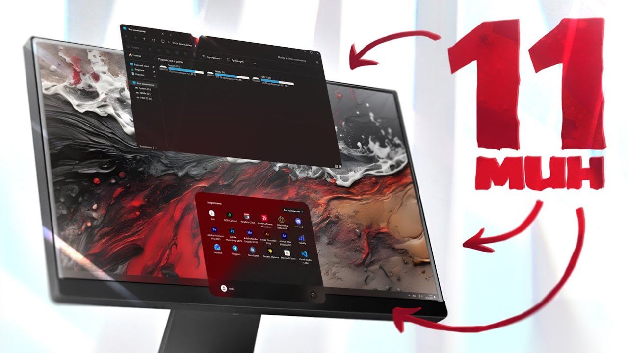 Сделал Windows красивой за 11 МИНУТ — БЕЗ нагрузки на систему