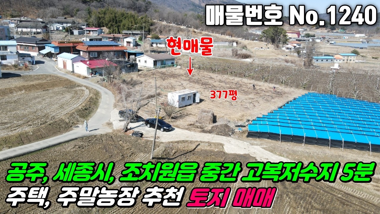 No.1240 세종시 공주 조치원읍 중간 고복저수지 정안IC 인근 세종특별자치시 연서면 청라리 전원주택 주말농장 투자용토지 #세종시토지매매 #연서면토지매매 #청라리토지매매