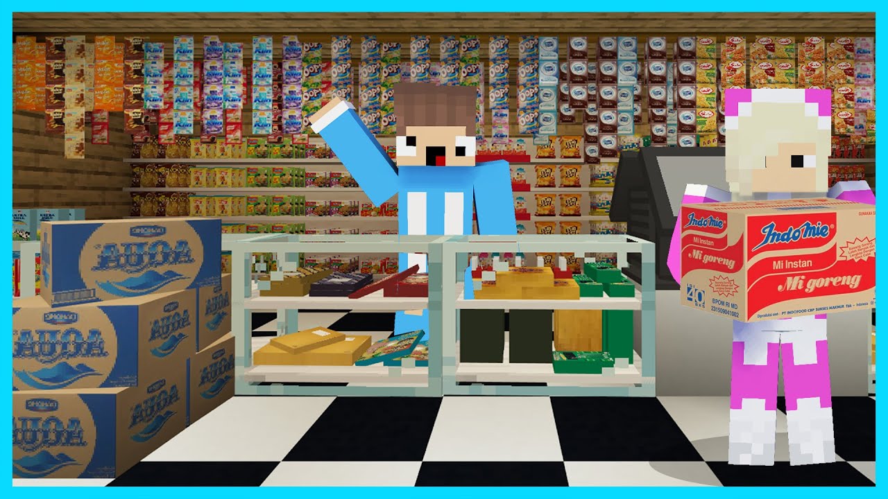 MIPAN & ZUZUZU BUAT WARUNG YANG JUALAN SEMUA NYA DI MINECRAFT! ADA BERAS GALON DAN KINDERJOY!