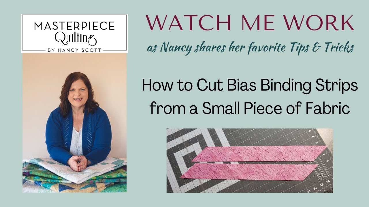 Watch Me Work - How to Cut Bias Strips from Small Fabric Pieces